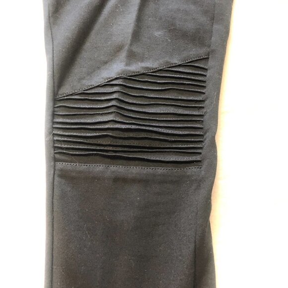 Parasuco Black Stretch With Ribbing Textured Front Moto Pants Size Large - Picture 8 of 11